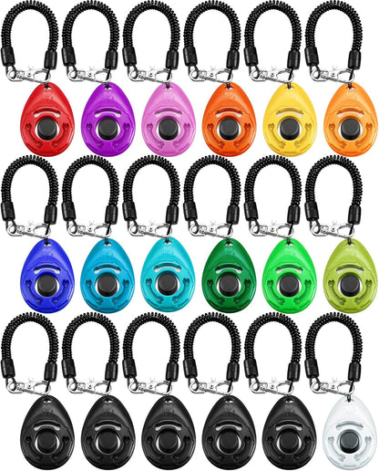 Frienda 18 Pieces Dog Training Clicker, Pet Behavioral Training Clickers with Wrist Strap for Dogs