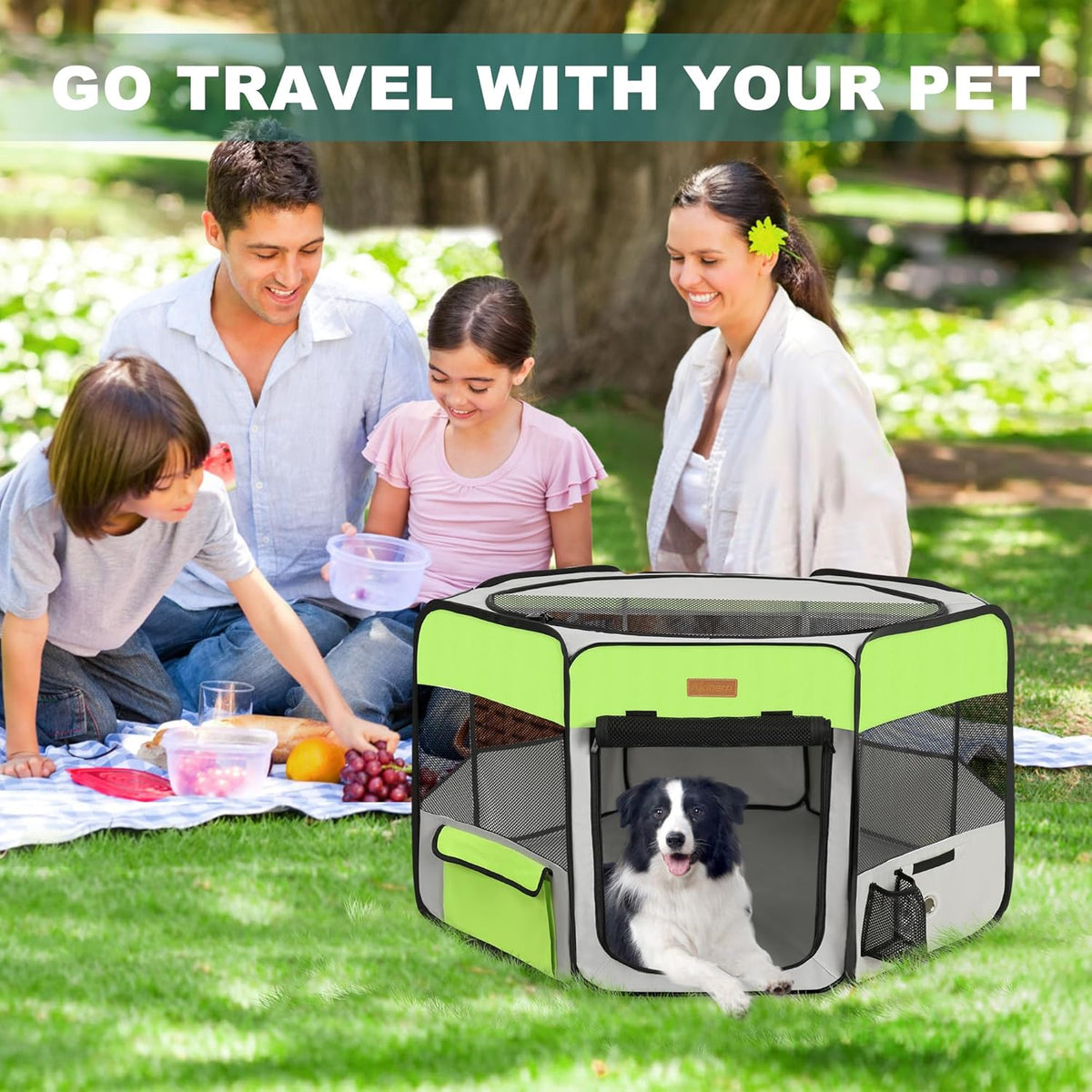 Dog Playpen, Portable Pet Play Pen for Cat, Puppies, Rabbits, Chickens, Foldable Large-Capacity Pet