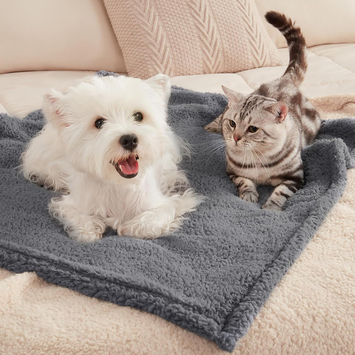 1 Pack 3 Calming Blankets Fluffy Premium Fleece Pet Blanket Soft Sherpa Throw for Dog Puppy Cat