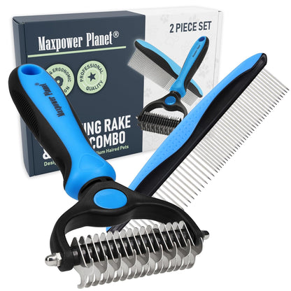 Maxpower Planet Pet Grooming Rake and Dematting Comb for Dogs - Dog Grooming Supplies, Undercoat