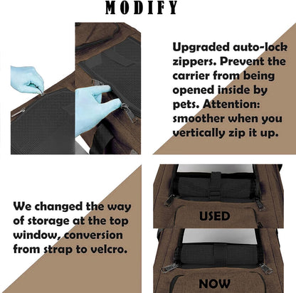Pet Carrier for Large Cat Soft-Sided Animal Traveling Bag for Medium Cat up to 20lbs / Washable