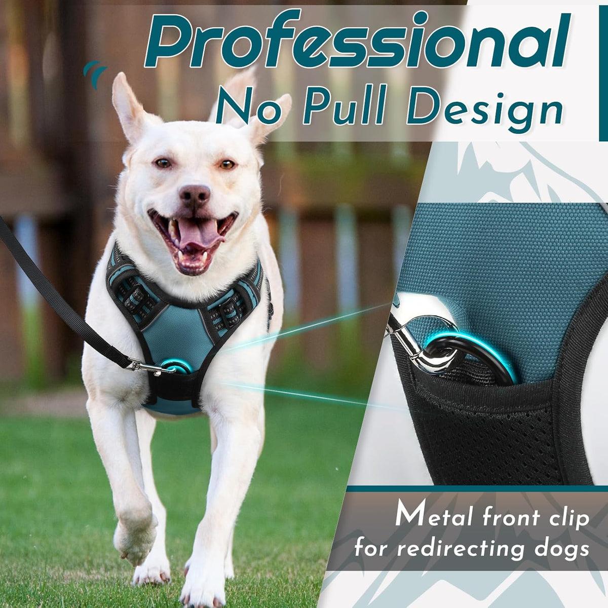 Eagloo Dog Harness Small Sized Dog, No Pull Service Vest with Reflective Strips and Control Handle