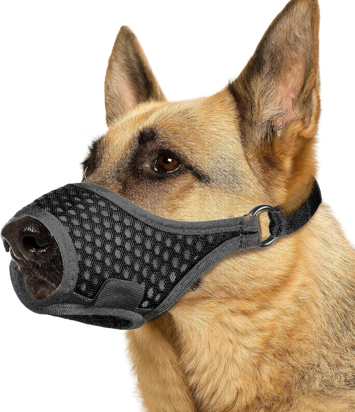 LUCKYPAW Soft Muzzle for Small Medium Sized Dogs, Dog Muzzle to Prevent Biting Chewing, Adjustable