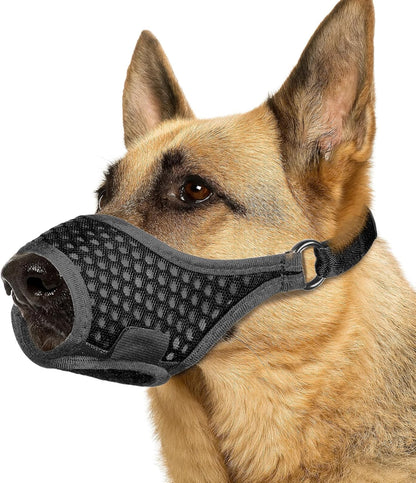 LUCKYPAW Soft Muzzle for Small Medium Sized Dogs, Dog Muzzle to Prevent Biting Chewing, Adjustable