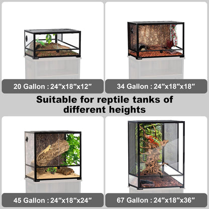 GDLF Terrarium Stand Reptile Tank Stand with Accessories Storage and Power Outlets for 24”Wx18”D