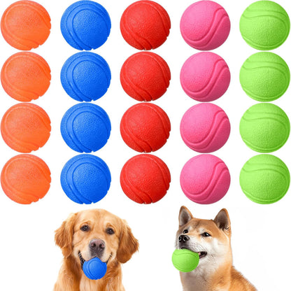 Jenaai 20 Pcs Indestructible Dog Toy Balls for Aggressive Chewers Chew Resistant Solid Rubber
