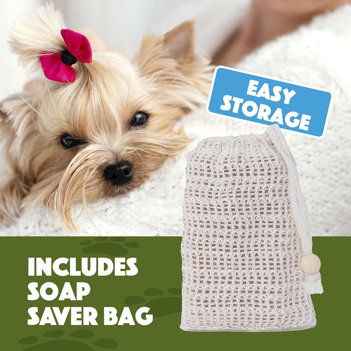 Doggy Do Good Deshedding Dog Shampoo Bar, Dog Soap Bar, Geranium & Citronella Shampoo for Dogs