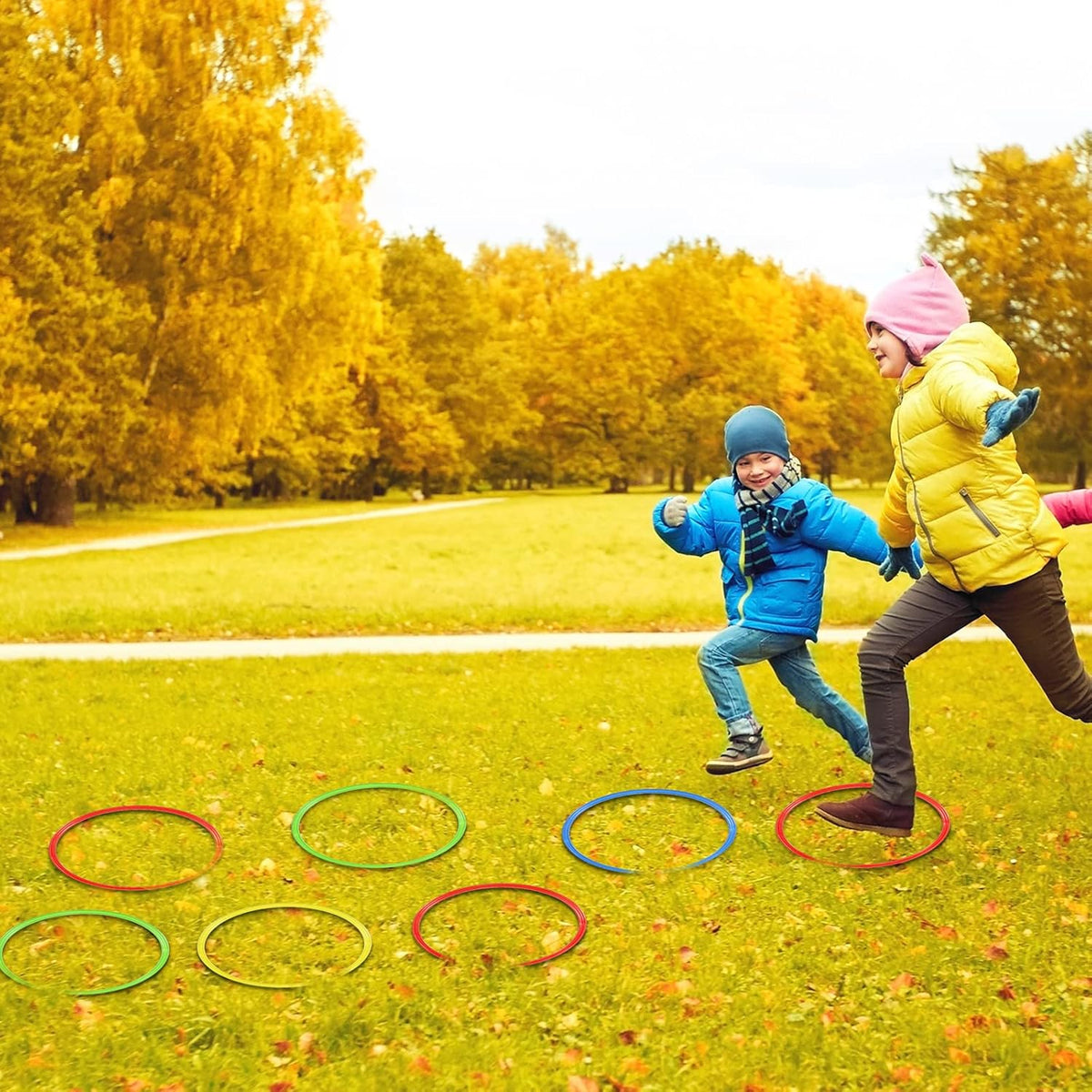 Libima Obstacle Course Ring Set Exercise Hoop Large Hoop Plastic Toys Playground Toys for