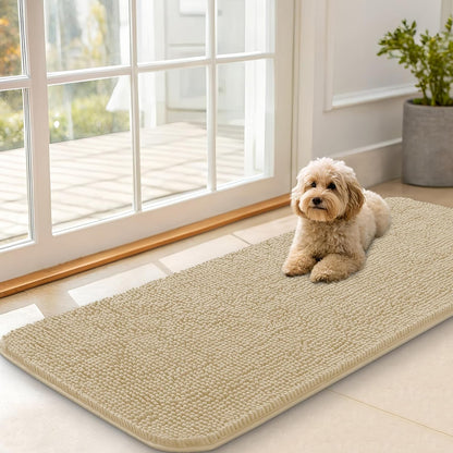 OLANLY Dog Door Mat for Muddy Paws 47x20, Absorbs Moisture and Dirt, Absorbent Non-Slip Washable