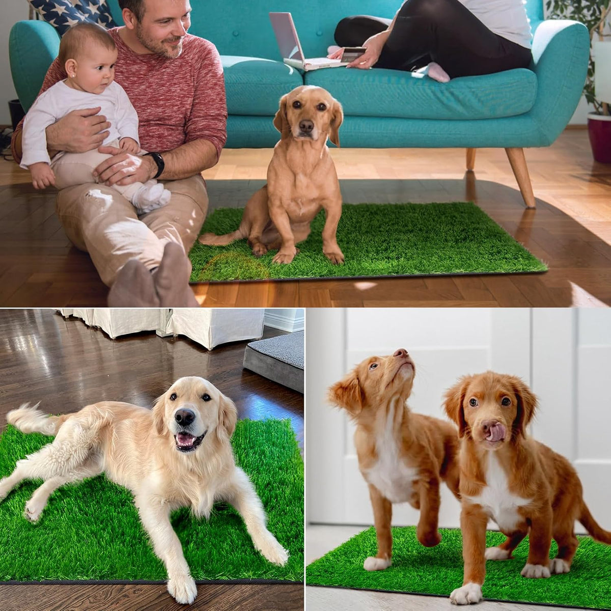 Pee Pads for Dogs with Fake Grass, 27" x 21" Indoor Artificial Grass for Dogs Potty, Lawn Pee Pads