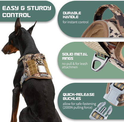BUMBIN Tactical Dog Harness for Large Dogs No Pull, Famous TIK Tok No Pull Dog Harness, Fit Smart