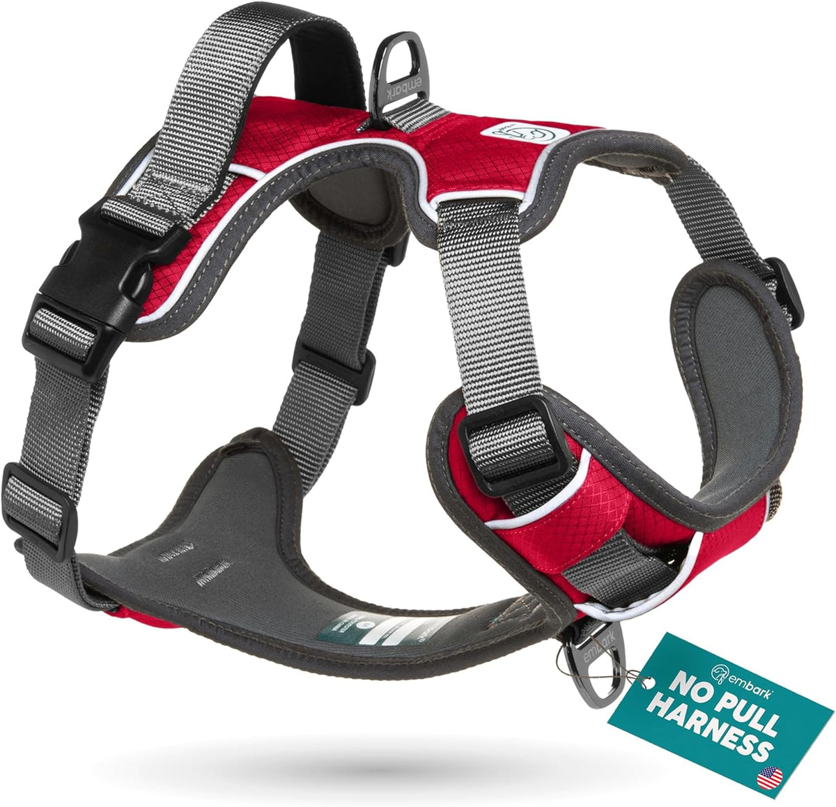 Embark Adventure Dog Harness, Reflective Trim No Pull Dog Harnesses for Small Sized Dogs - Military