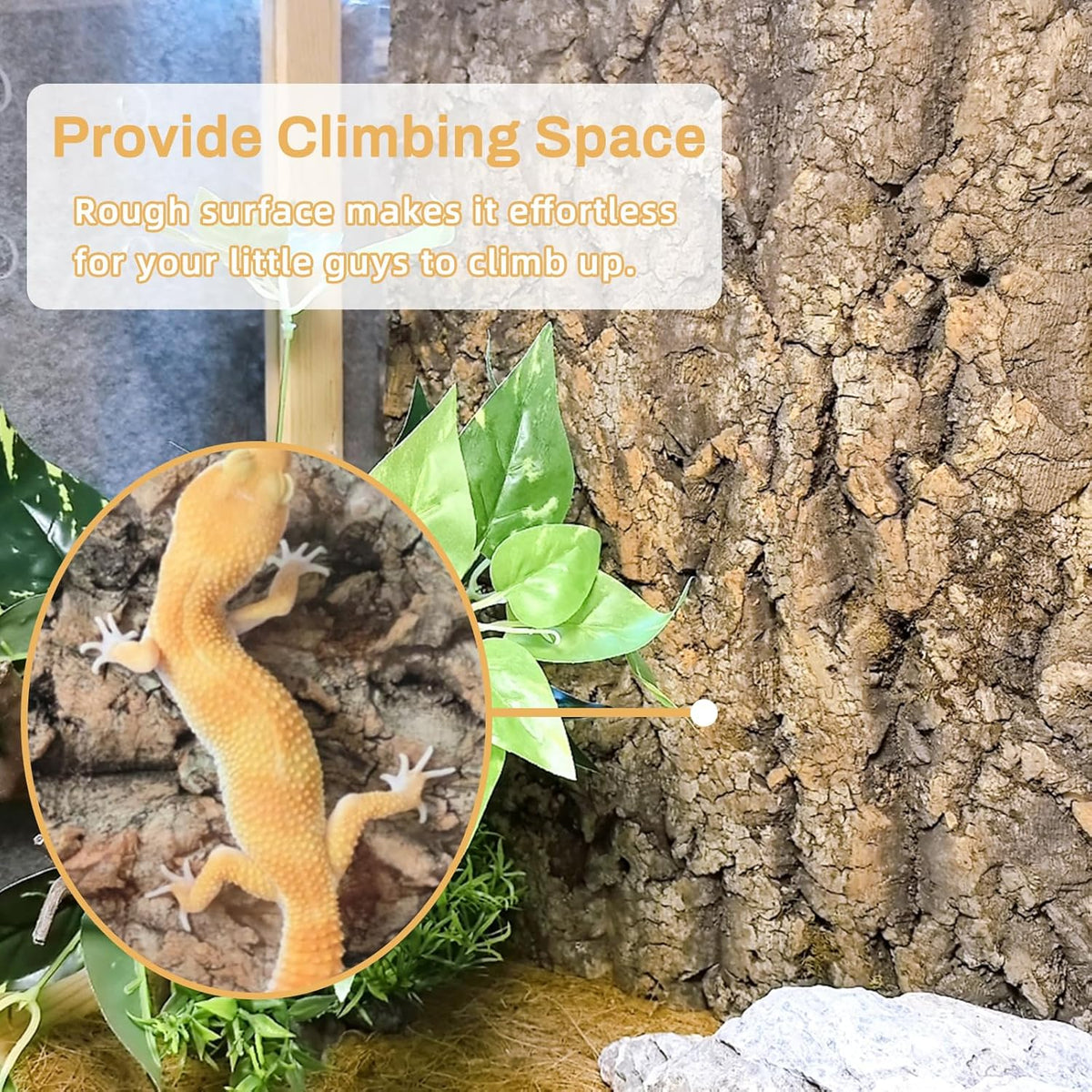 Tfwadmx Terrarium Cork Bark Background, 11.8"x15.75" Thickened Reptile Tank Tree Backdrop Wall