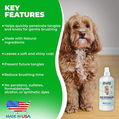 We Love Doodles Dog Detangler Spray - Leave-in Conditioner for Dogs - Dog Detangling Spray