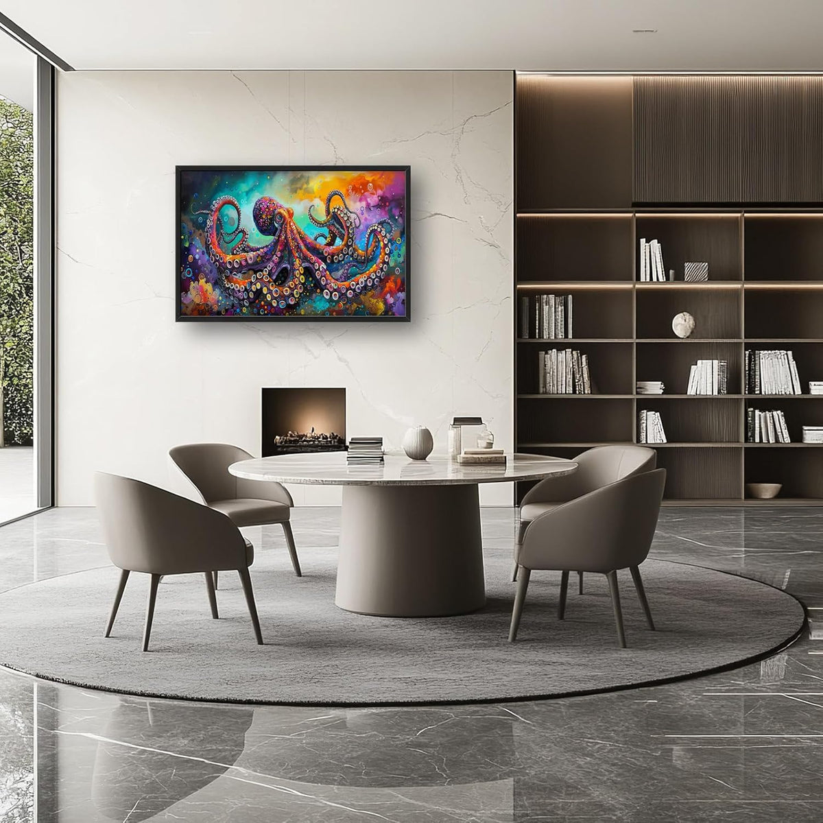 Quorin Octopus Large Wall Art Abstract Colorful Octopus Pictures Sea Ocean Animal Wall Decor Canvas