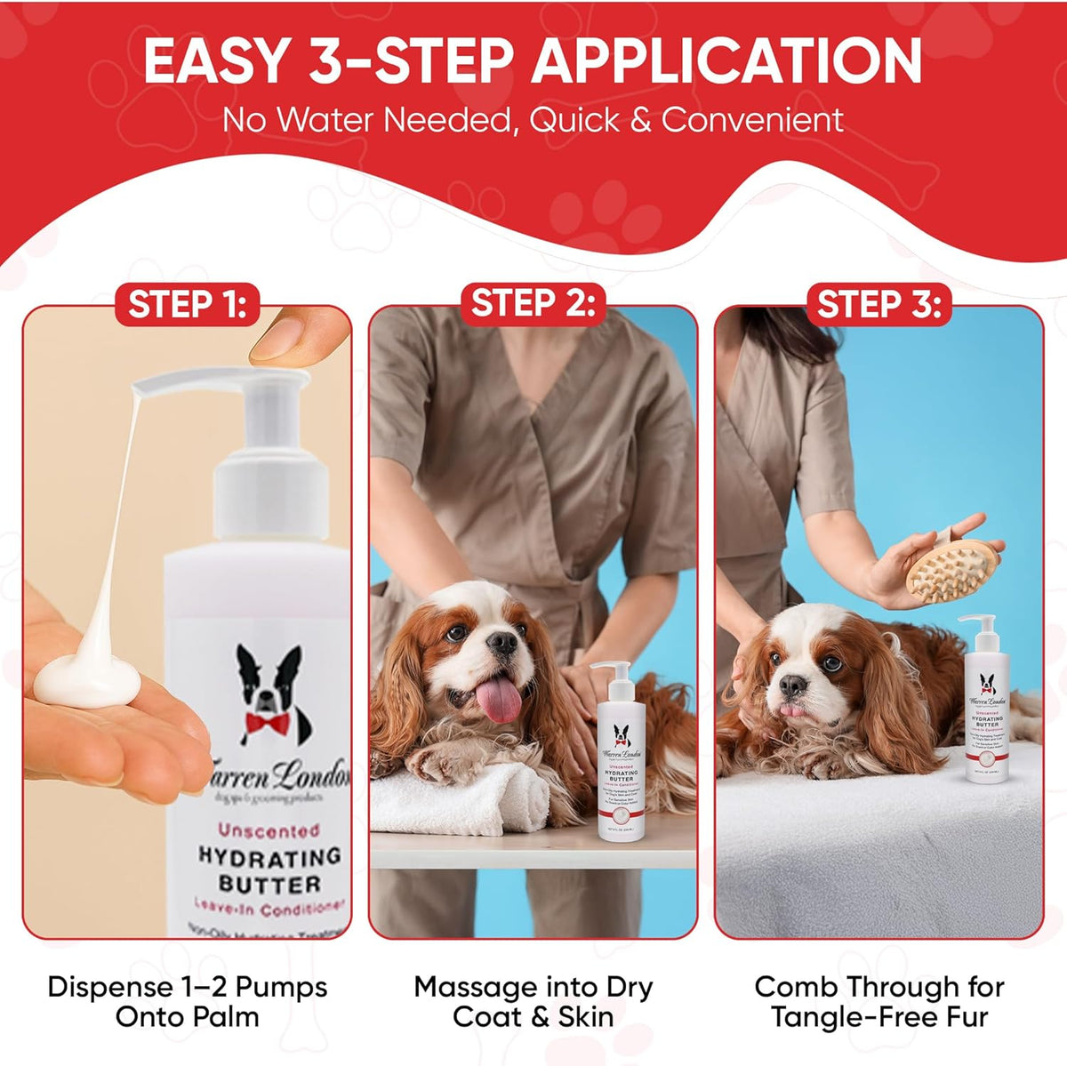 Warren London Hydrating Butter Leave in Pet Conditioner for Dogs | Lotion for Skin and Coat | Aloe