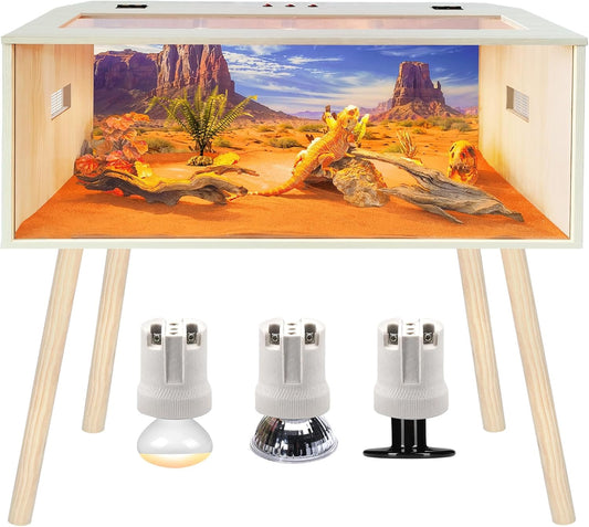 Prolee Reptile Terrarium, Lizard Tank Up to 68 Gallons, Bearded Dragon Tank with Roof Door, Snake