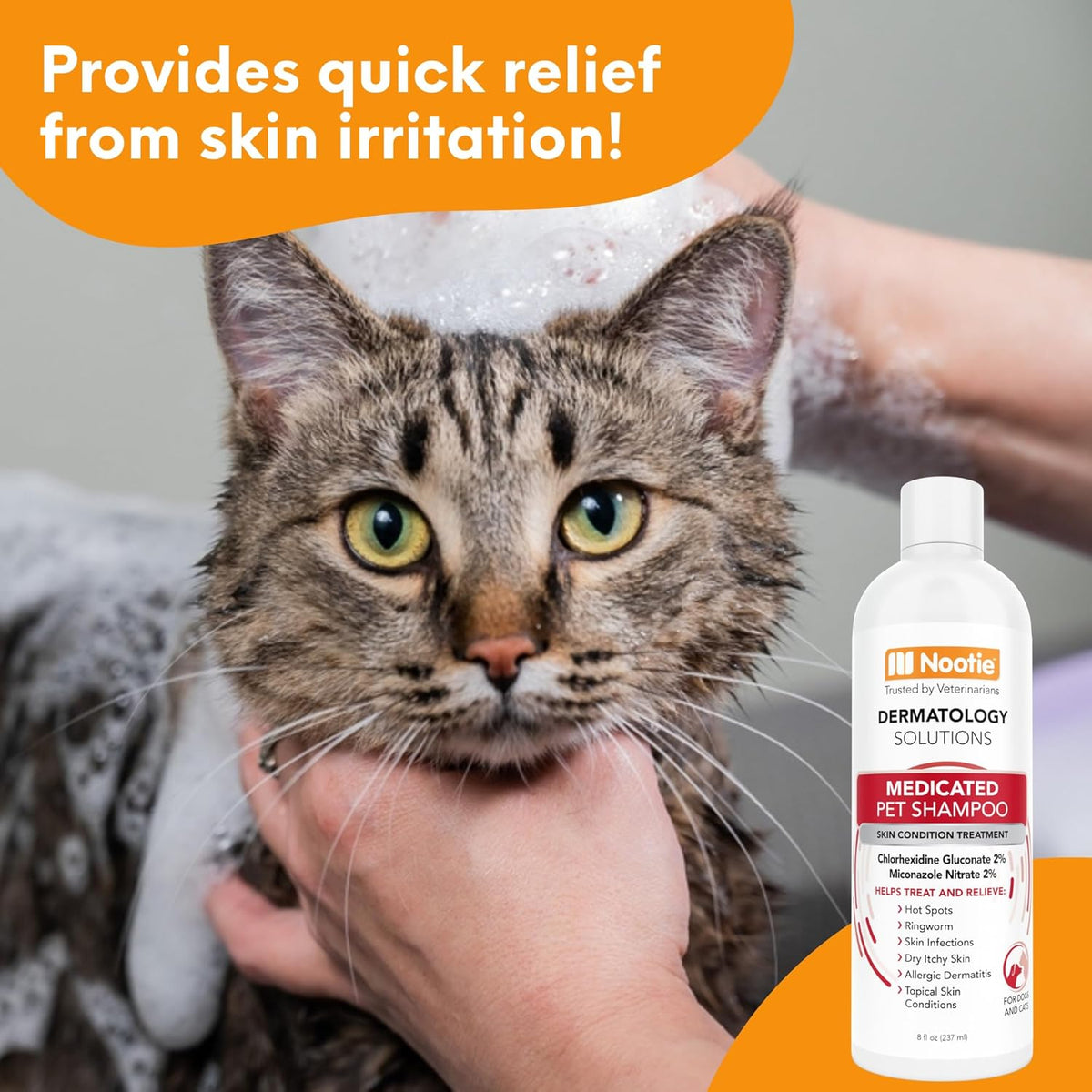 Nootie Medicated Pet Shampoo, Chlorhexidine Dog Shampoo for Itch Relief, Sold in over 5,000 Vet