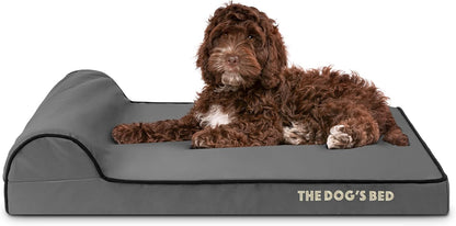 The Dog’s Bed Orthopedic Headrest Dog Bed Med Grey/Black 34x22, Memory Foam, Pain Relief: