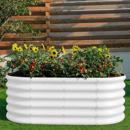 Land Guard 18“ Tall 4×2ft Galvanized Raised Garden Bed Kit, Galvanized Planter Garden Boxes
