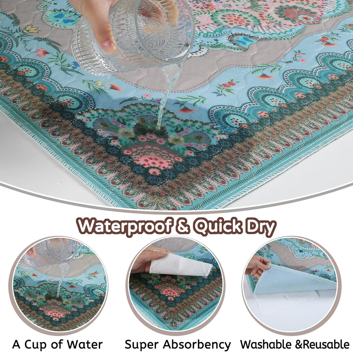 Aitmexcn Washable Pee Pads for Dogs, 72"x72" 2 Pack Reusable Puppy Pads Pet Training Pads, Super