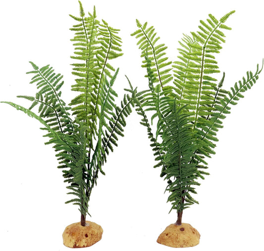 JIHAQUA Fake Fern Plants, Reptile Plastic Terrarium Decor, Reptiles Amphibians Tank Accessories for