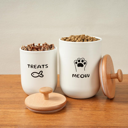 Cat Treat Container with Airtight Lid, Cat Food Oganizer Dry Food, Cat Food Storage Containers, Pet