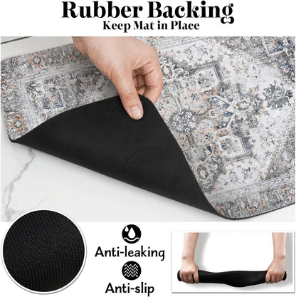 Dog Food Mats for Floors Absorbent, Pet Cat Food Mat - Non Slip Dog Bowl Mats for Food and Water
