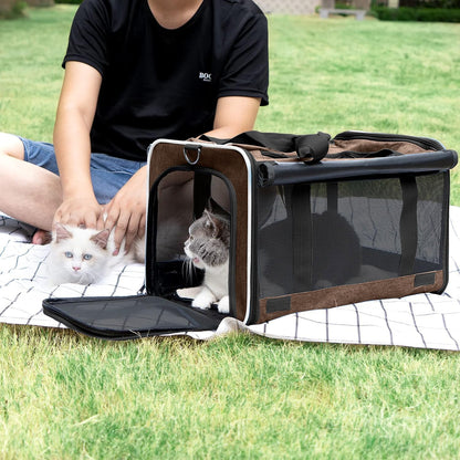 Pet Carrier for Large Cat Soft-Sided Animal Traveling Bag for Medium Cat up to 20lbs / Washable