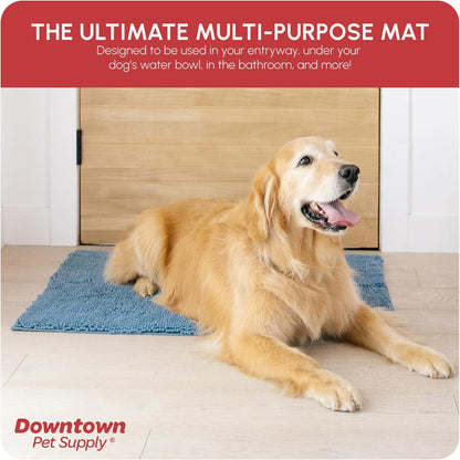My Doggy Place Microfiber Dog Mat for Muddy Paws, 36" x 26" Faded Denim - Absorbent and