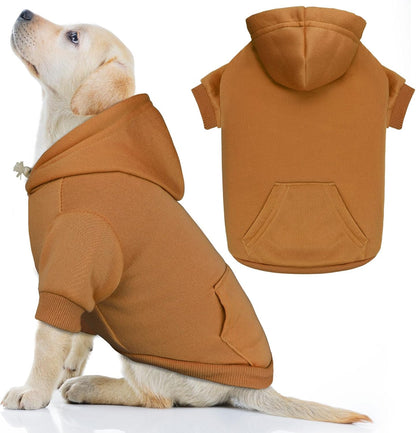 Dog Sweaters for Large Dogs Dog Hoodie Solid Soft Brushed Fleece Clothes Sweatshirt with