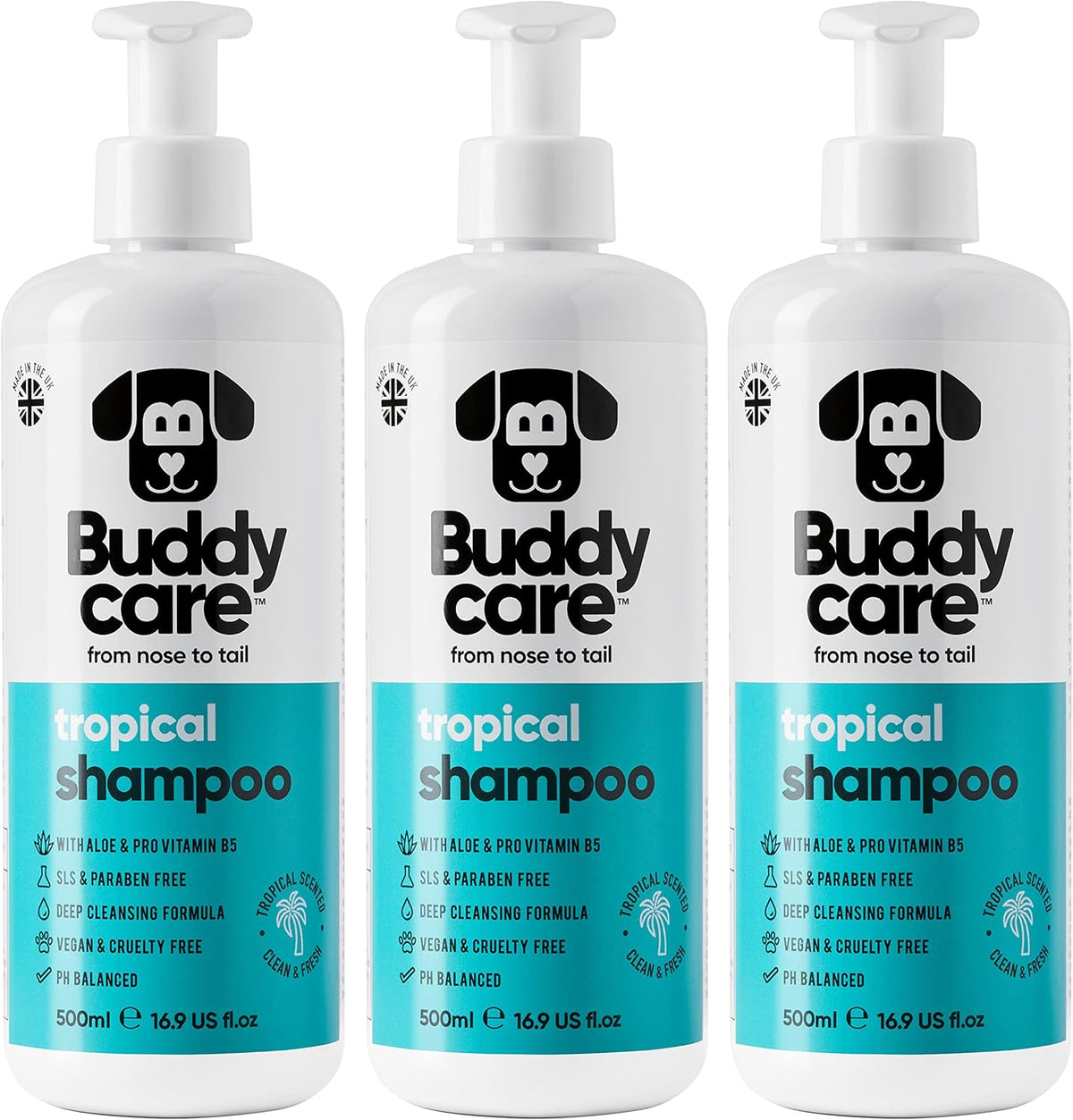 Tropical Dog Shampoo by Buddycare | Deep Cleansing Shampoo for Dogs | Tropical Scented | with Aloe