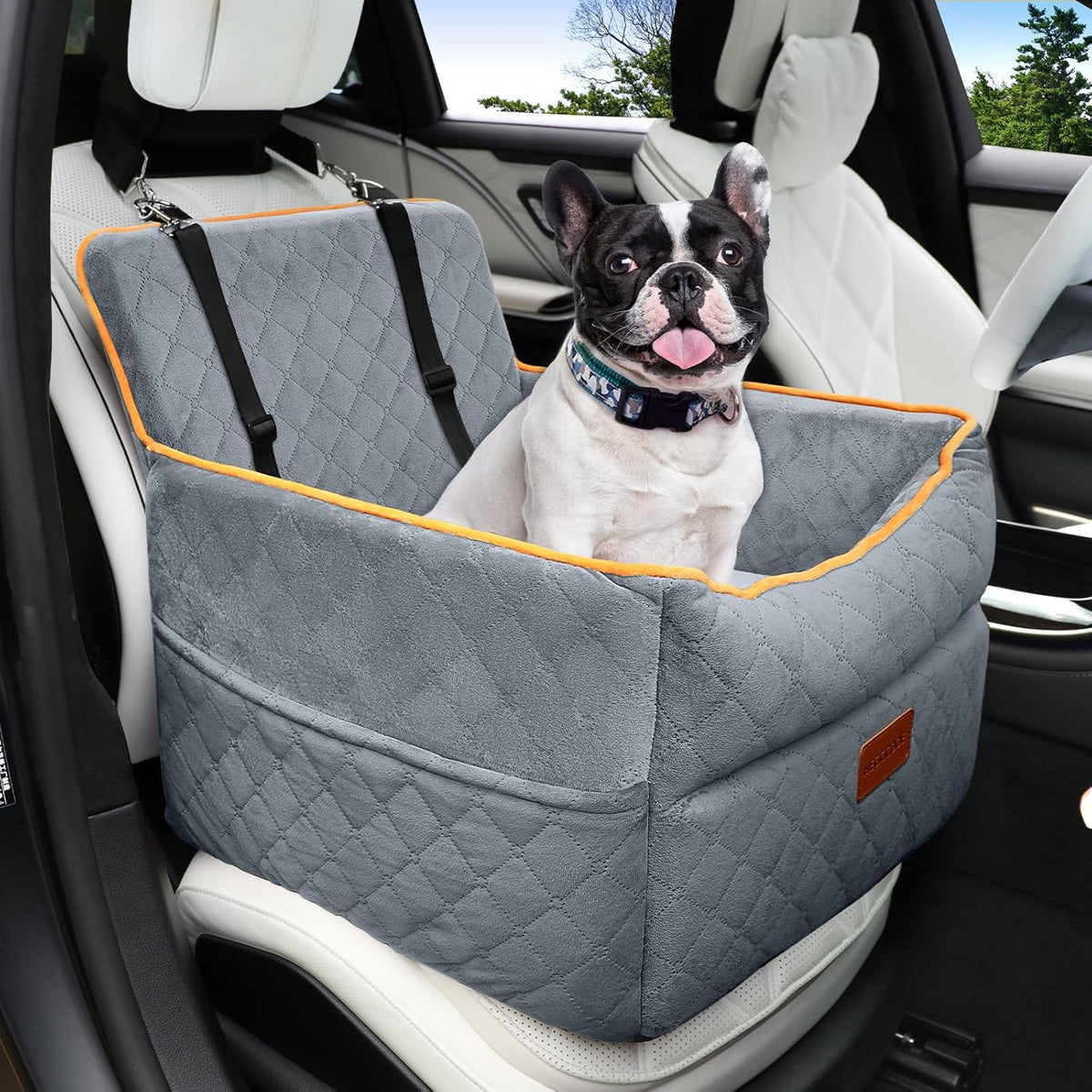Dog Car Seat for Small Medium Dogs, Memory Foam Puppy Dog Booster Seat with Thick Cushion for Dogs