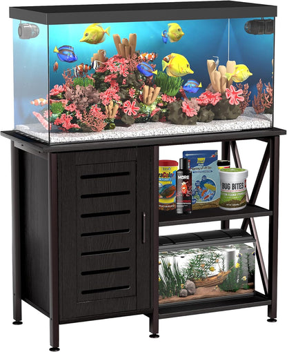 40-50 Gallon Fish Tank Stand, Aquarium Stand with Cabinet Accessories Storage, Heavy Duty Metal