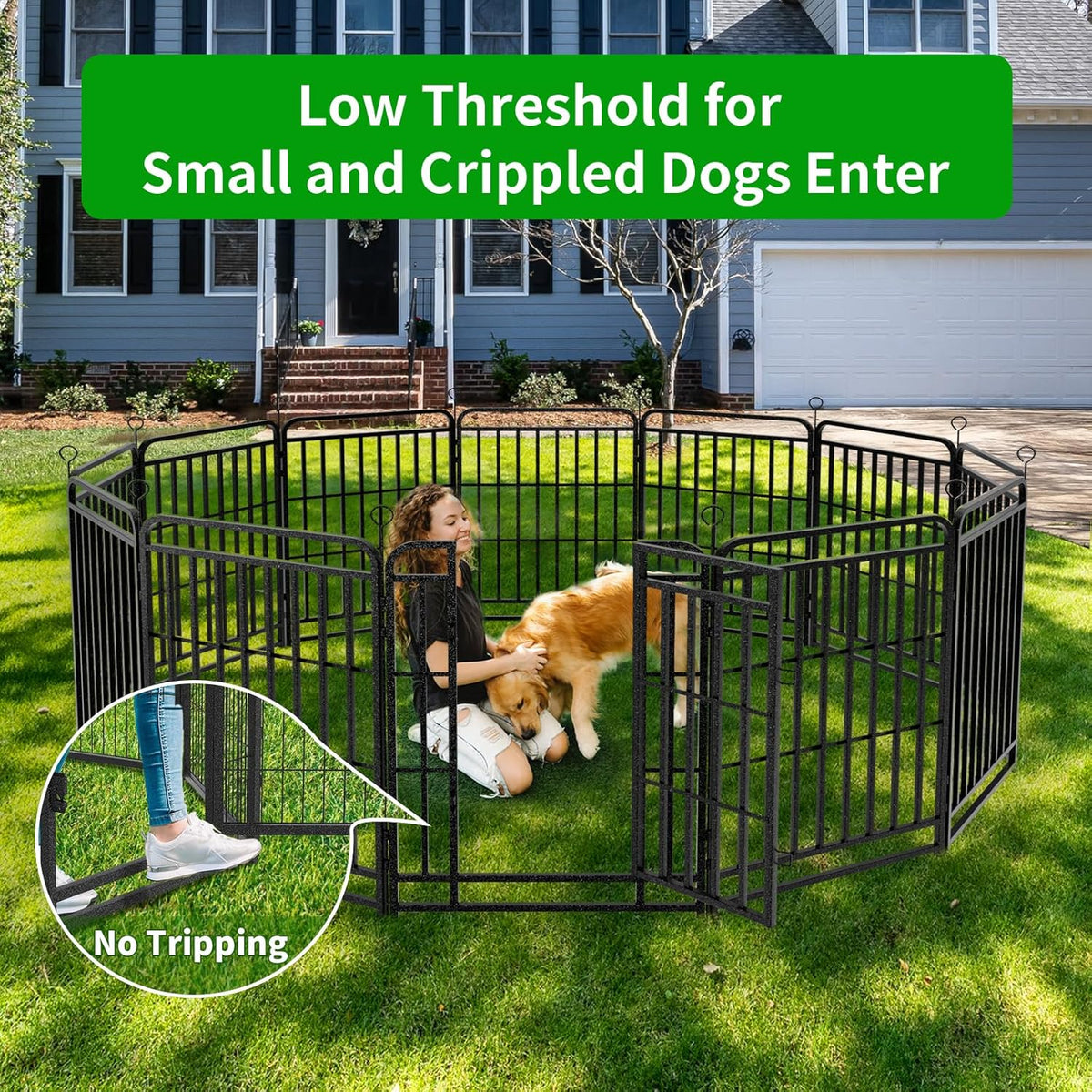 Dog Playpen Outdoor 32 Panels Heavy Duty Dog Fence 40" Height with Thick Pipe Anti-Rust with Doors