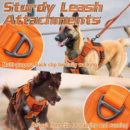 rabbitgoo Tactical Dog Harness for Small Dogs, No Pull Military Service Vest with Handle & Molle
