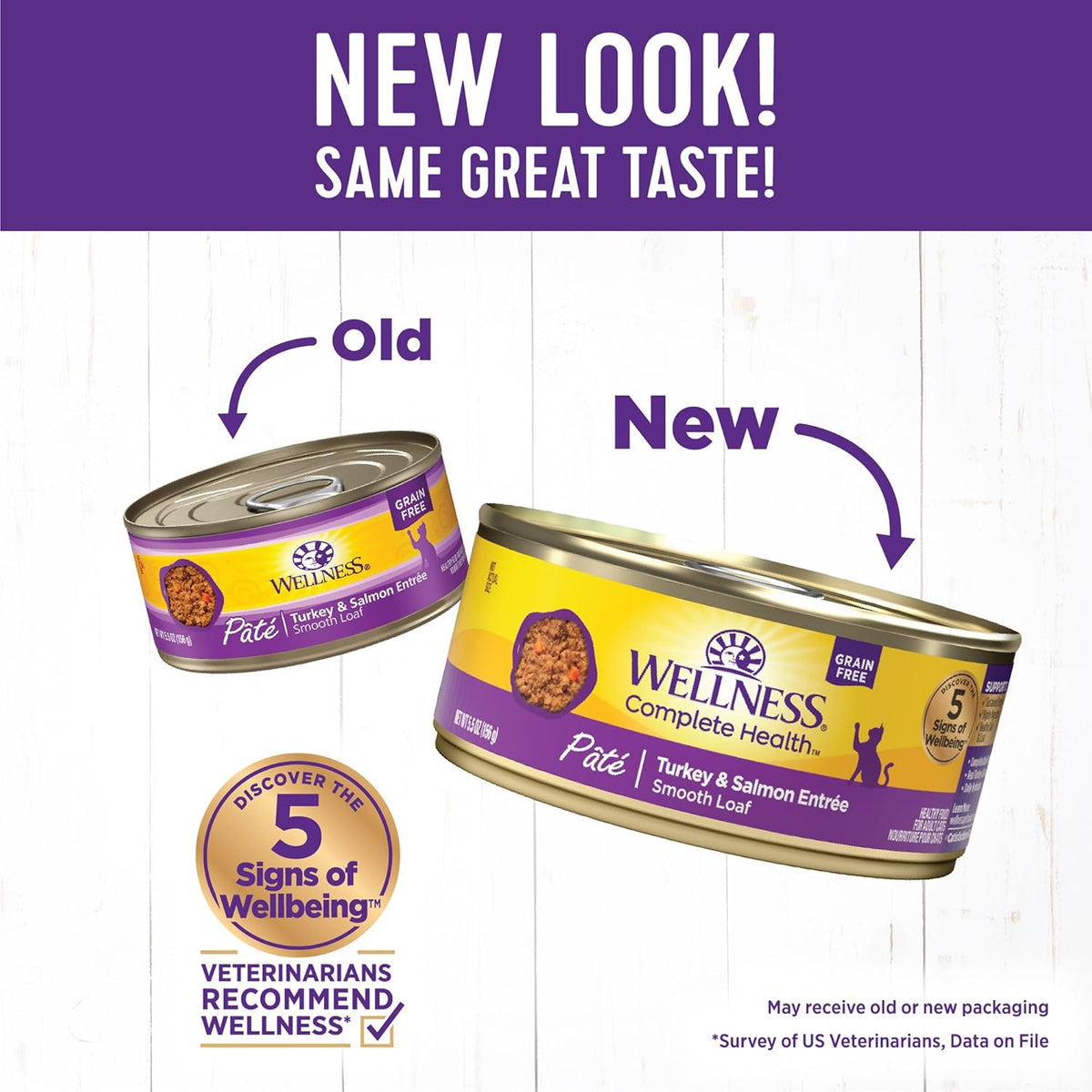 Wellness Complete Health Pate Adult Wet Cat Food, Natural, Protein-Rich, Grain Free, 5.5 Ounce, 24