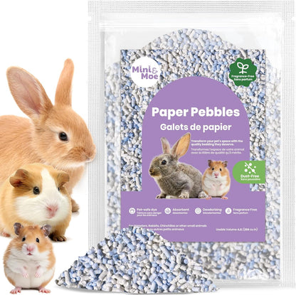 mini&moe Rabbit Bedding Guinea Pig Bedding Paper Pellet Bedding: Odor Control & Moisture Absorbent