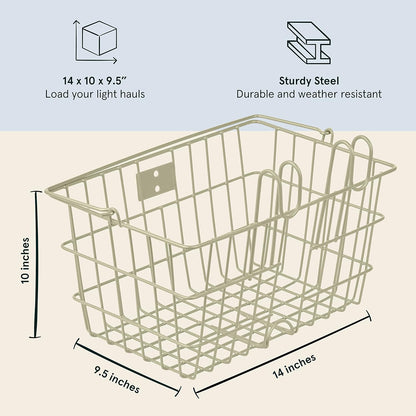 Retrospec Apollo-Lite Lift-Off Bike Basket - Detachable Steel Handlebar Basket with Carrying Handle