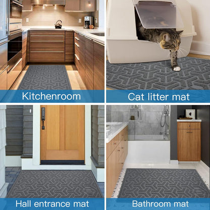 UPSKY Cat Litter Mat, Litter Trapping Mat Soft on Kitty Paws, Large Litter Box Mat 35" x 24"