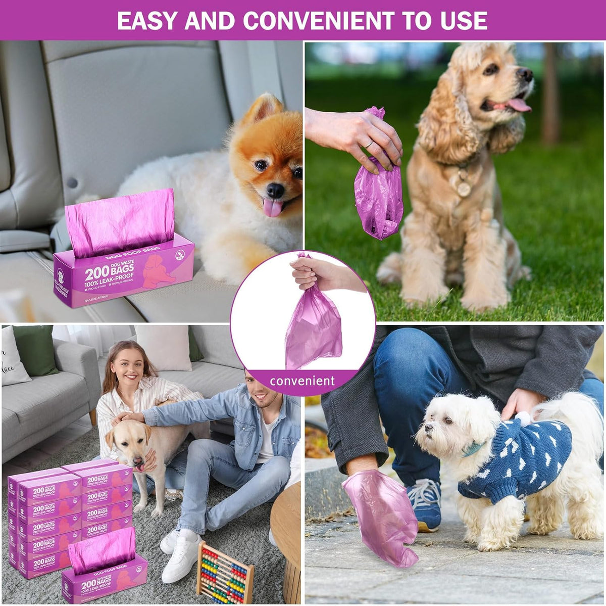 Sherr 20 Boxed Rolls 4000 Counts Dog Poop Bags Bulk Leak Proof Dog Waste Bags Universal Pet Doggy