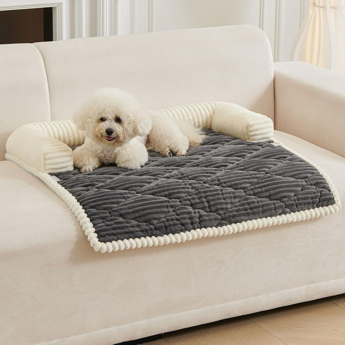 HAOMAIJIA Dog Couch Bed for Medium Dogs, Non Slip Pet Couch Covers for Sofa Thick Soft Washable Dog