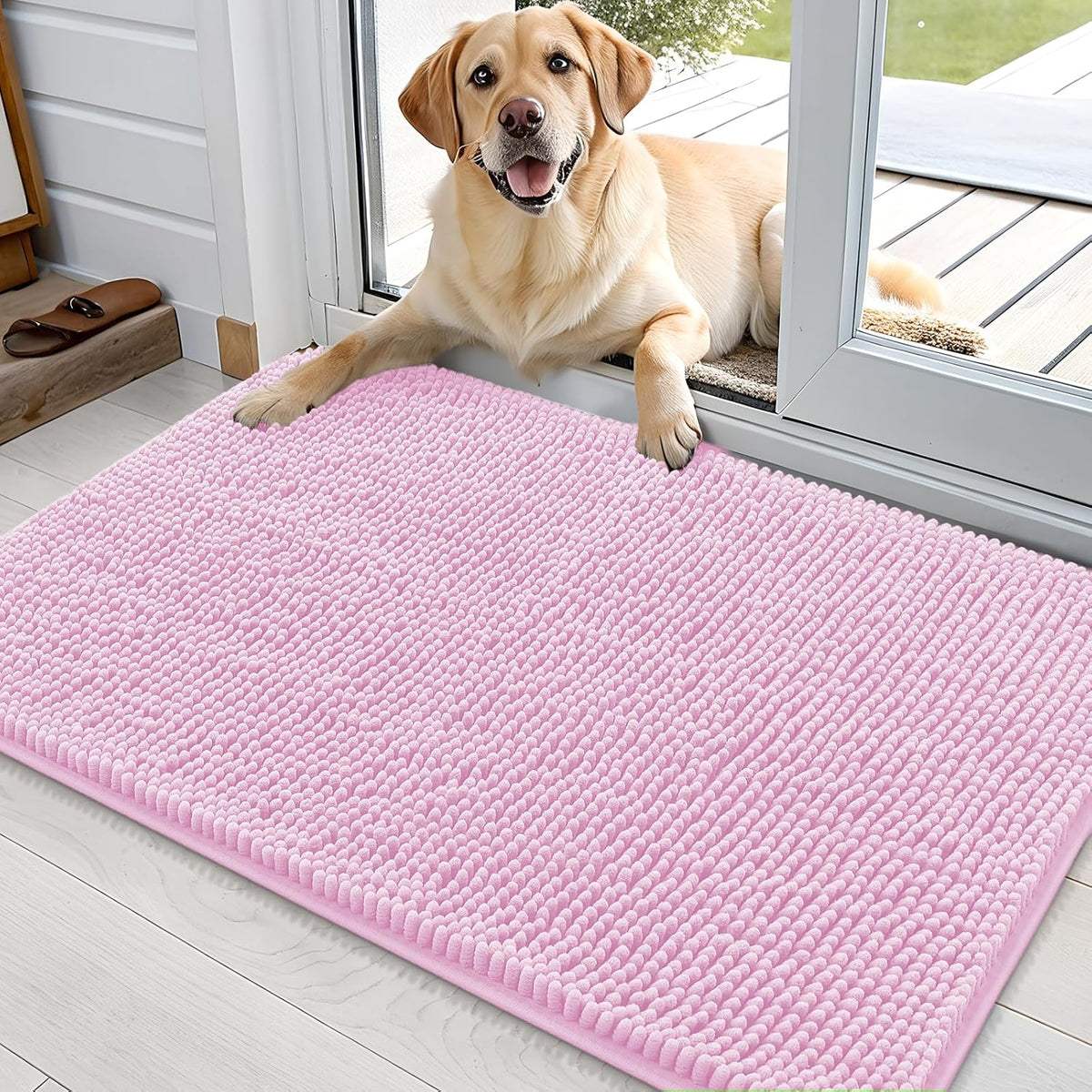 OLANLY Dog Door Mat for Muddy Paws 36x24, Absorbs Moisture and Dirt, Absorbent Non-Slip Washable