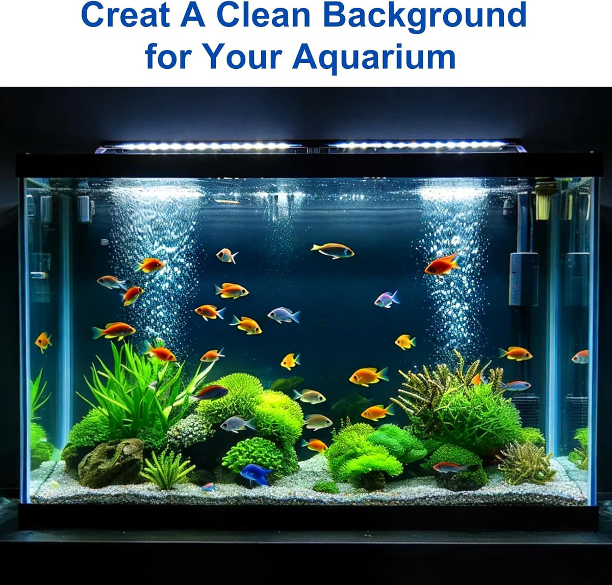 ELEBOX Aquarium Background Blue Black Fish Tank Background Picture 2 Sides Fish Backdrop for