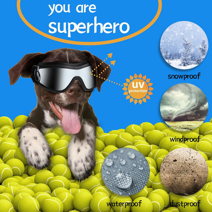 NVTED Dog Sunglasses Dog Goggles, UV Protection Wind Dust Fog Protection Pet Glasses Eye Wear