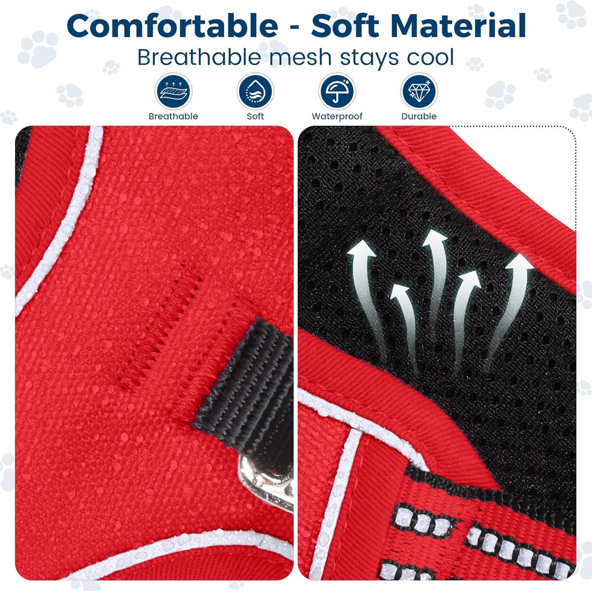 Funfox Dog Harness No Pull, Adjustable Pet Vest Harness, Super Soft Material with Vertical Handle