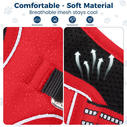 Funfox Dog Harness No Pull, Adjustable Pet Vest Harness, Super Soft Material with Vertical Handle
