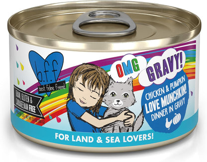 Weruva B.F.F. OMG - Best Feline Friend Oh My Gravy!, Love Munchkin! with Chicken & Pumpkin in Gravy
