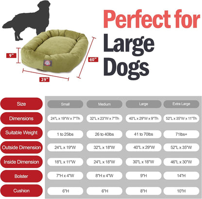 Majestic Pet 40 Inch Micro Velvet Calming Dog Bed Washable 40x29x9 (inch) – Cozy Soft Round Donut