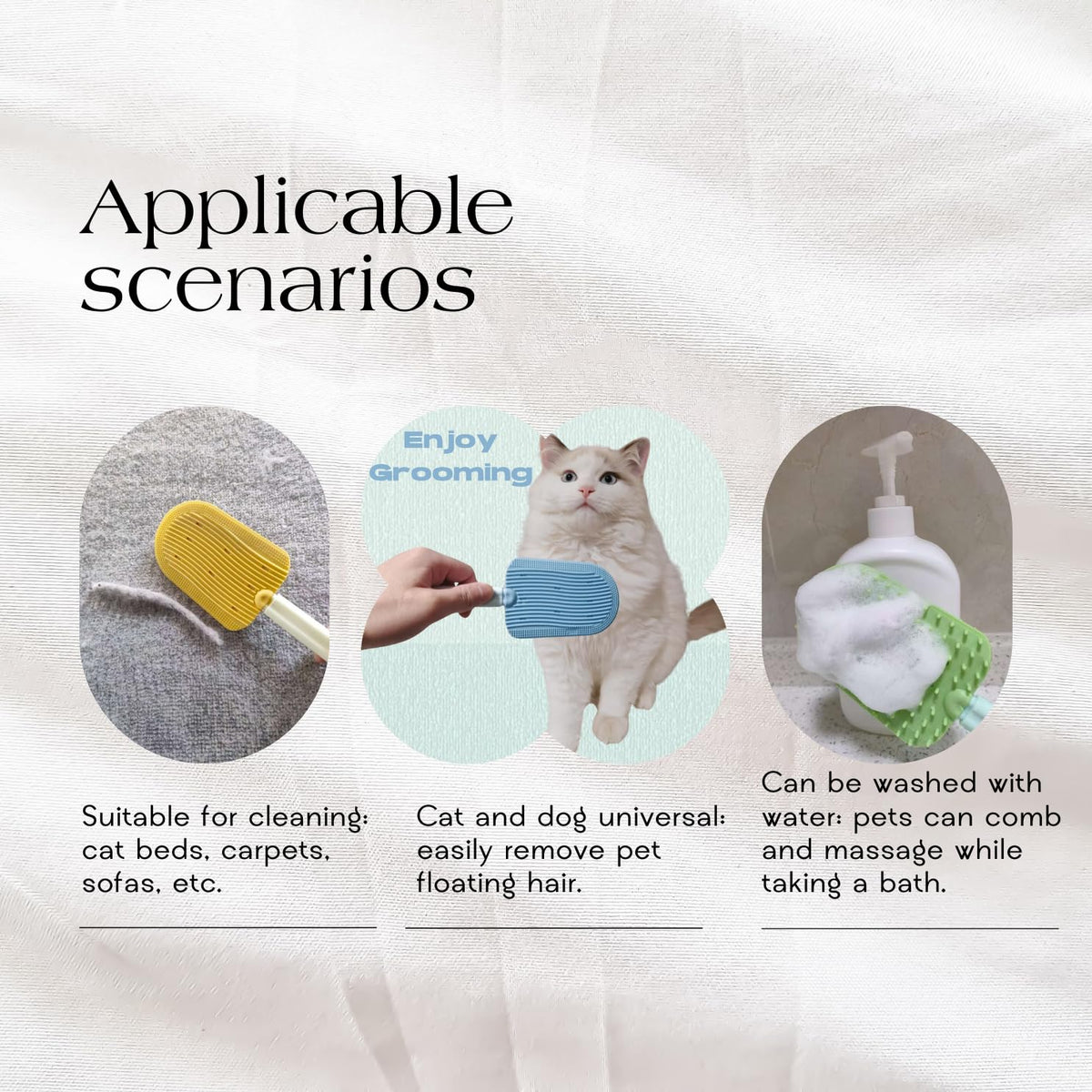 Cat Brush for Shedding,Cat Brushes for Indoor cats,Soft Comb, Short or Long Haired Cats,Pet